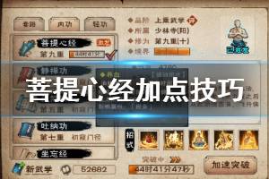 《烟雨江湖》少林寺菩提心经加点技巧 菩提心境9重解锁方法