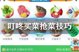 叮咚买菜APP抢菜技巧 叮咚买菜营业时间快速送菜技巧