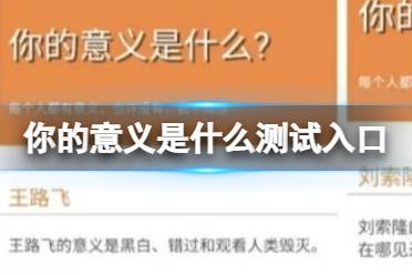 你的意义是什么测试入口 你的意义是什么测试下载分享