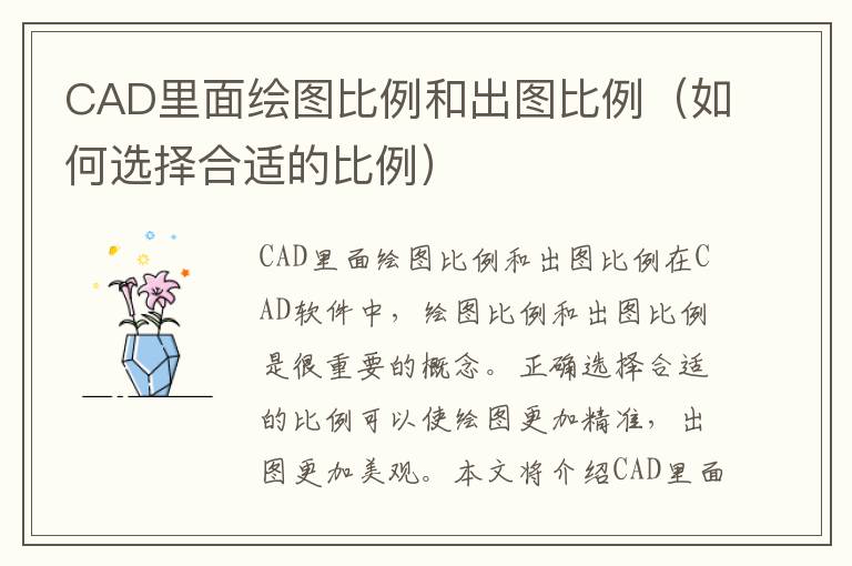 CAD里面绘图比例和出图比例（如何选择合适的比例）