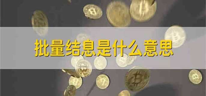 批量结息是什么意思