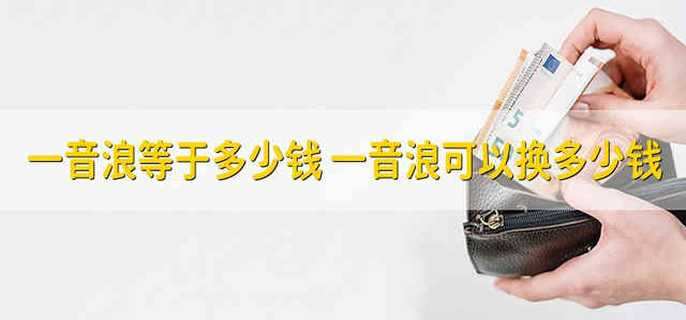 一音浪等于多少钱 一音浪可以换多少钱