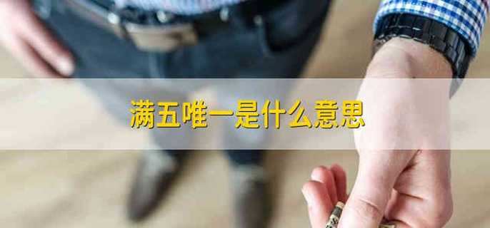 满五唯一是什么意思