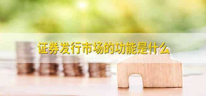 证券发行市场的功能是什么