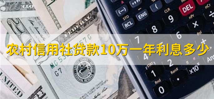农村信用社贷款10万一年利息多少