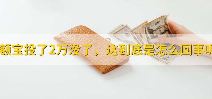 余额宝投了2万没了,这到底是怎么回事呢?