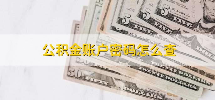 公积金账户密码怎么查